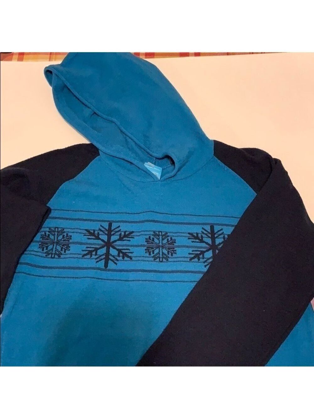 RIP CURL Girls Hoodie Wool Blend Teal Blue Navy Pullover Sweater Large